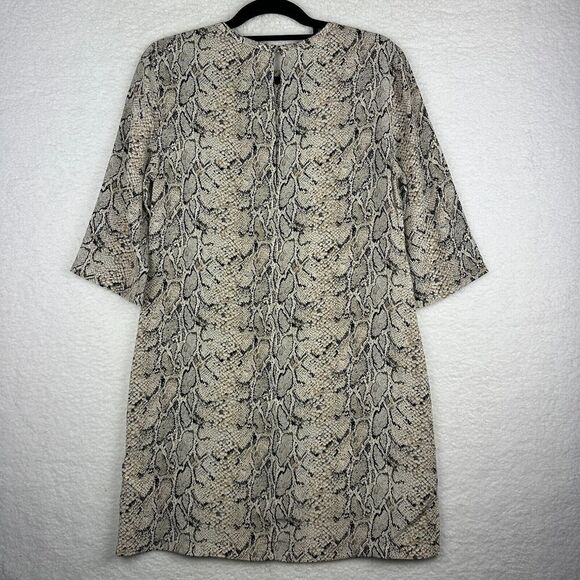 Equipment Femme 100% Silk Snakeskin Print Shift Mini Dress Size S Boho Western - Picture 11 of 12